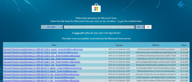 #微软 #解析 #下载 Microsoft Store - Generation Project Microsoft Store 应用离线下载生成器，输入 Microsoft Store 应用的链接、产品 ID 或包名，即可生成对应的 .appx、.appxbundle、.msix 或 .msixbundle 安装包的下载链接，适用于无法直接访问 Microsoft Store 的场景，免费使用，无需注册