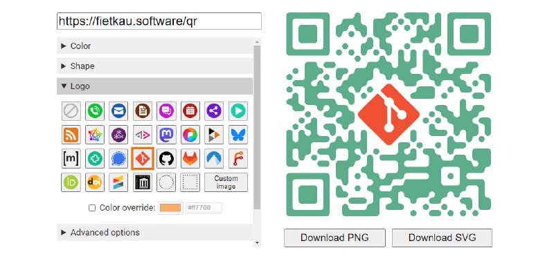 #二维码 #开源 QR Code Generator 二维码生成工具，输入链接即可，支持自定义颜色、形状和 LOGO，使用非常简单方便，可保存为 SVG 和 PNG 格式，完全免费，无需注册
