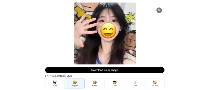 #AI #隐私 #照片 EmojiMyFace 人脸遮挡工具，利用 AI 分析面部表情和情绪，并用合适的 emoji 表情覆盖，支持多张人脸，支持 JPEG、PNG、WebP 和 GIF 格式图片，最大支持 10 MB，完全本地运行，不会储存照片，免费使用，无需注册