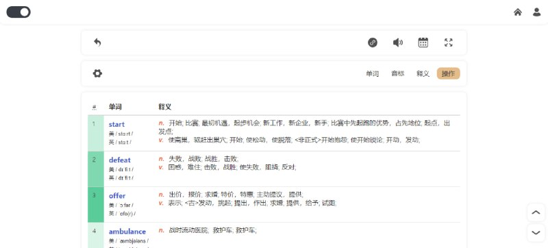 #英语 #web #小程序 单词森林 一个背单词网站，内置丰富的词汇书，支持智能复习、记忆测试、朗读、自定义单词表等，在背诵时，还可关闭释义和单词，可通过网页和小程序使用