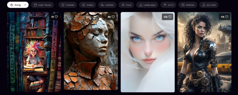 #AI #绘画 #web Playground AI AI 绘画站，有多种风格和模型可选，还支持负面 prompt 、图生图、智能 prompt 等，最大分辨率 1024*1024，每天可免费生成 50 张，质量还真的不错，个人使用完全足够了，需要登陆