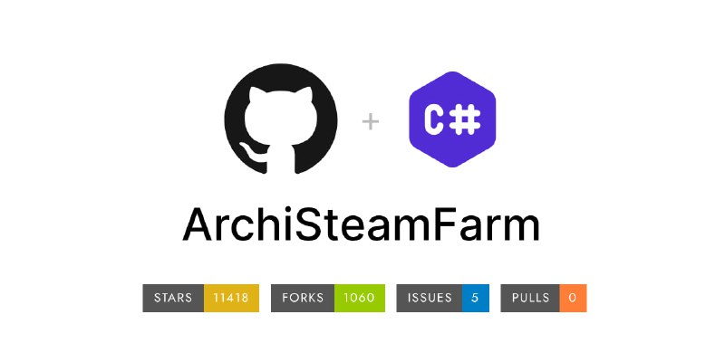 #Steam #辅助 #开源 ArchiSteamFarm Steam 挂卡工具，可管理任意数量的 Steam 账号并自动收集卡牌，无需安装或运行 Steam 客户端，支持 VAC 免疫、交易、发送消息、身份验证等功能，适用于 Windows、Linux 和 macOS 系统，完全免费