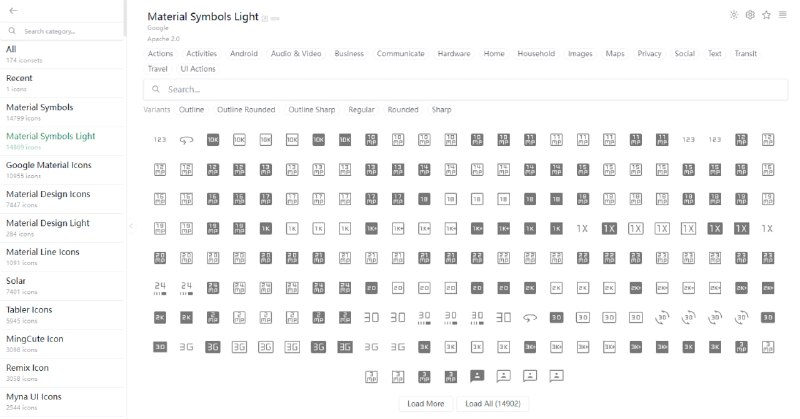#图标 #icon #开源 Icônes 轻量化 icon 图标浏览与下载站，汇集了多个流行图标集，如 Solar、Tabler、MingCute、Remix 等，可在网页中直接浏览，查看每个分类下的图标数量与样式，支持点击预览、搜索关键字、切换主题色等操作，还支持颜色定制、尺寸调节等基本设定，所有图标可一键复制 SVG 或下载 PNG 格式，做网页和软件设计的应该都可以用到，免费开源，无需注册