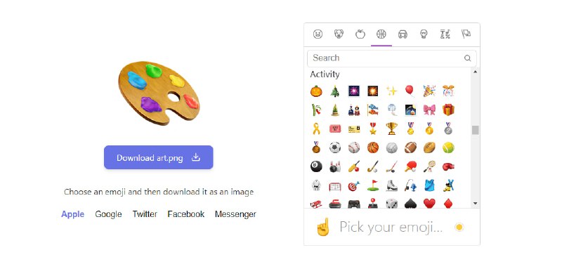 #emoji #转换 #Web Emoji to image 一个在线将 emoji 转换为 .png 图片的工具，支持 Apple、Google、Twitter、Facebook、Messenger 等多个平台的 emoji 样式，免费易用，无需登陆