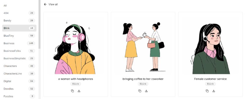 #插画 #素材 Vectorcraftr 插画素材库，所有插画均由 AI 生成，现有数量超过 900 张，涵盖程序员、商业、学校、运动、Notion 风格等主题，可下载为 SVG 格式，也可一键复制到 Figma 中进行编辑，完全免费，且可用于商业用途