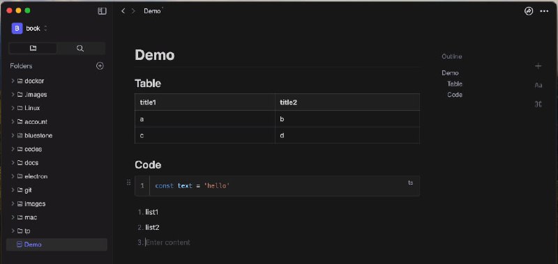 #markdown #win #mac #linux #开源 Inkdown Markdown 阅读、编辑与共享工具，几乎完全兼容 GitHub Flavored Markdown 标准，同时扩展了 Mermaid 图形与 Katex 公式，支持明亮和暗黑风格，旨在提供舒适的阅读和流畅的编辑体验，并以最简单的方式进行文档共享