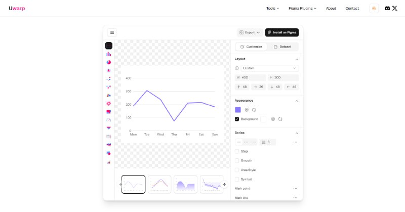 #图表 UChart 基于 AI 的数据图表生成工具，可根据导入数据的结构自动推荐合适的图表类型与配色样式，同时支持实时数据连接，若源数据更新图表也能自动同步，图表包括柱状图、折线图、饼图、散点图、热力图、树图、雷达图、桑基图、仪表盘等多种类型，并可导出为 PNG、SVG、PDF 等格式，或通过链接/嵌入代码方便分享到网页、文档、报告中，免费使用，无需注册