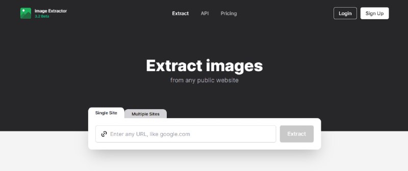 #图片 #web Image Extractor 一个网页图片提取工具，输入网址即可获取所有图片资源，包括背景、动态加载、SVG 等图片，可按类型、尺寸、大小等进行排序，免费使用，无需注册