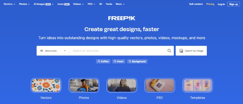 #素材 #下载 Freepik 一个素材下载网站，包括 矢量、图片、图标、PSD、视频 等，每日可下载 3 张，注册后每日 10 张，素材挺多的，类别也很丰富