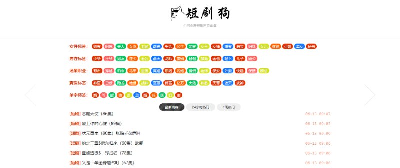 #短剧 #web 短剧狗 又一个短剧资源下载站，也是通过夸克网盘进行分享的，目前收录了近 1 万部短剧，支持搜索功能，无需注册