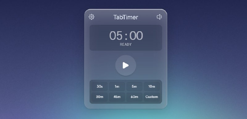 #计时 TabTimer 一个网页版的计时工具，带有声音提醒功能，可在浏览器标签页实时显示，并通过 icon 图标实现扇形进度条功能，使用非常方面，完全免费，无需注册