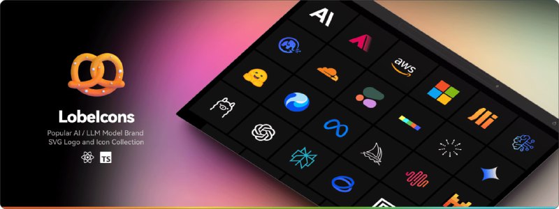 #图标 #AI Lobe Icons AI / LLM 模型图标集，覆盖主流 AI 品牌和模型，现有 695+ 图标，支持 React / SVG / PNG / WebP 格式，并可选择单色和彩色版本，完全免费，点击即下