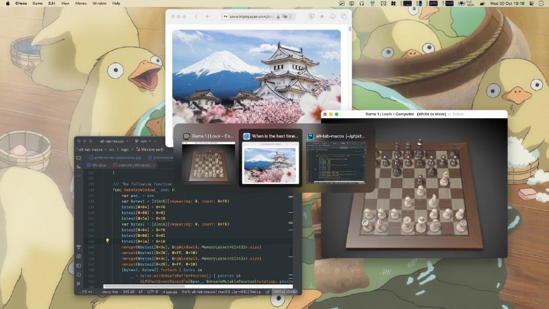 #窗口 #macOS #开源 AltTab 一个提供类似 Windows 的 Alt+Tab 窗口切换功能的 macOS 工具，支持通过自定义快捷键在所有窗口之间切换，显示窗口缩略图，支持窗口最小化、关闭、全屏、隐藏和退出应用等操作，提供三种界面风格（缩略图、图标、标题）及深浅色主题，支持拖放操作、应用黑名单、辅助功能，兼容 macOS 10.12 及以上版本，免费开源