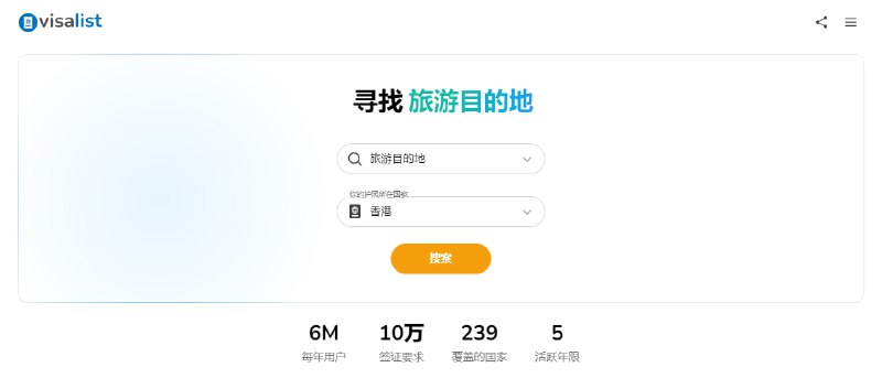#旅游 #签证 Visa List 一个签证信息查询网站，提供最新准确的签证要求和文件清单， 覆盖全球 239 个国家，只需输入国籍和目标国家，即可查看免签入境、落地签证和电子签证等信息，对于出境旅行的人会有帮助，免费使用，部分功能需要登陆