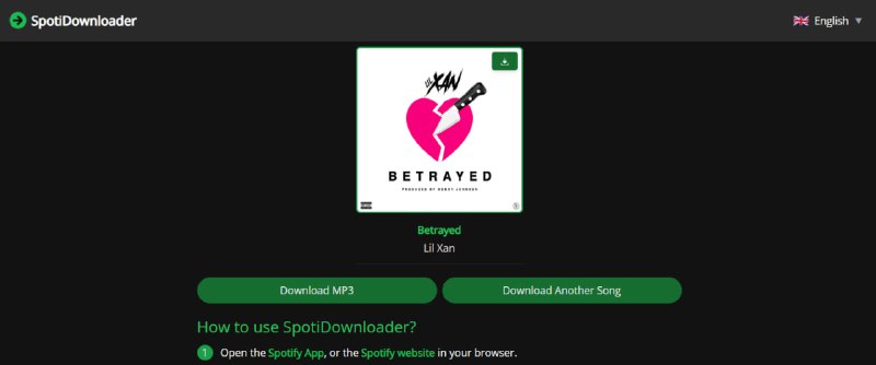 #Spotify #音乐 SpotiDownloader Spotify 音乐下载工具，可下载单曲、专辑与播放列表，输入歌曲链接即可解析并下载，格式为 MP3，码率可达 320kbps，支持批量下载，不限数量，部分冷门曲目可能下载失败，完全免费，无需注册