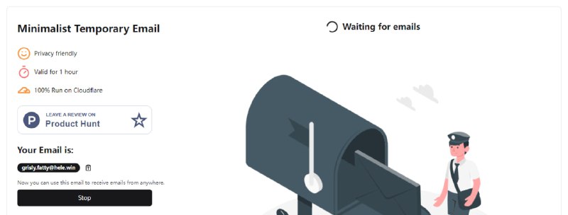 #临时邮箱 #隐私 #web Email.ML 一个完全运行在 Cloudflare 上的临时邮箱服务，有两个域名可供选择，有效期为 1 小时，界面和操作都很友好，免费使用，无需注册