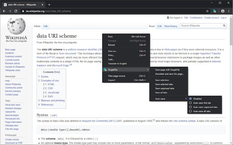 #插件 #HTML #开源 SingleFile 将完整网页 (图片、脚本、CSS 等) 保存为单一 HTML 文件的插件，便于离线访问和长期存档，支持自动保存、批量保存、注释和清理页面内容、加载延迟资源、保存为自解压 ZIP 文件等，需要归档留存网页的必备，免费使用，无需注册