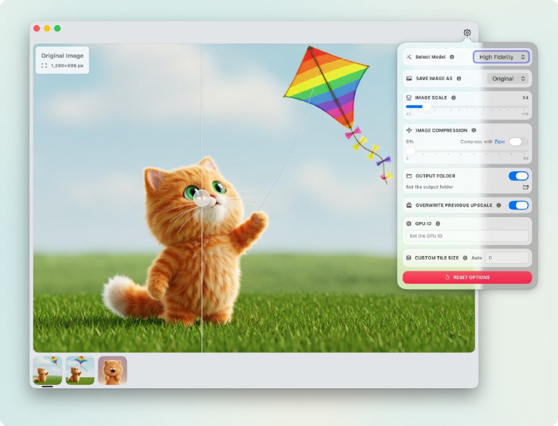 #AI #图像 #开源 HiPixel 原生 macOS 图像 AI 超分辨率工具，可用于提升图片清晰度，界面使用 SwiftUI 构建，并采用 Upscayl 的 AI 模型，支持多种图像格式，支持 GPU 加速处理，支持文件夹监控功能，自动处理新增图像，免费开源