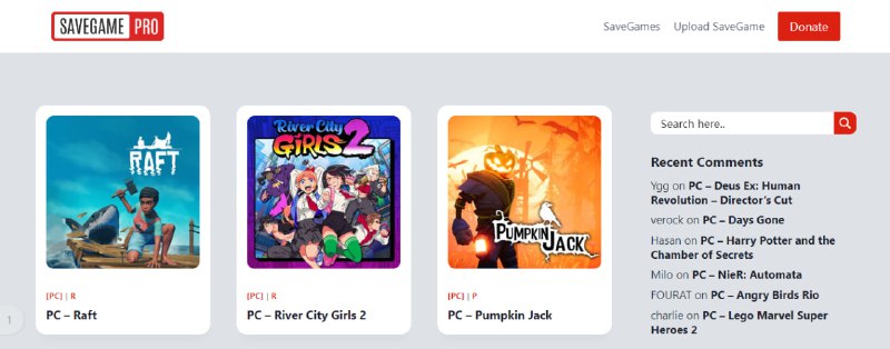 #游戏 #存档 SaveGame.Pro PC 游戏存档库，覆盖 4000+ 款游戏，每个存档都有详细介绍，包括完成度、角色等级、装备、金币数量、解锁内容等，下载后放在游戏存档文件夹即可，完全免费，无需注册登陆