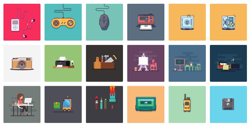 #插画 #LOGO #开源 illustrations 一套开源的插画作品，作者进行 100 天插画挑战设计而成，目前共有 120 多个，且支持一键打包下载，包含 AI、SVG、PNG、EPS 和 Figma 格式，可免费用于商业和个人用途，无版权问题，无需注册