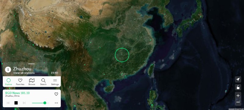 #广播 #电台 #FM #web Radio Garden 探索全球广播电台，提供全球性的交互式地图，点击任何地点，即可收听当地的广播电台，打开即用，无需注册