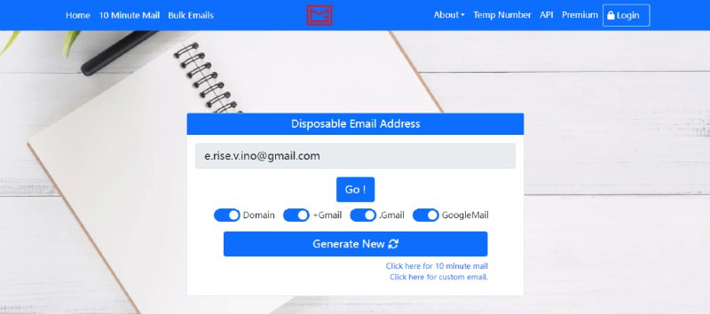 #邮箱 #web #Gmail Gmailnator 专门的 Gmail 临时邮箱，适用于限定 Gmail 或 不支持国内邮箱 注册的服务，免费使用，无需注册