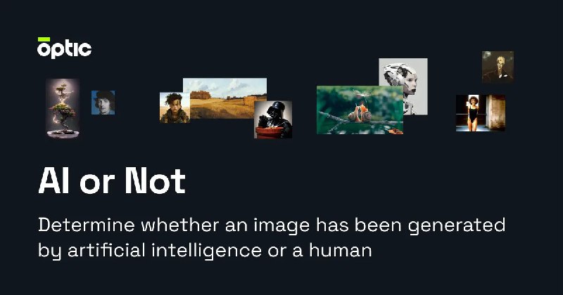 #AI #WebAI or Not 项目主页 丨 Telegram Bot 一个检测图片是由 AI 还是人类生成的工具，支持识别 Stable Diffusion、MidJourney、DALL-E 和 GAN 生成的图像，识别准确度为 95% ，目前完全免费