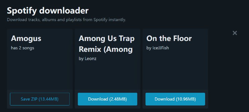 #音乐 #下载 #Spotify Spotify Downloader Spotify 音乐下载工具，支持下载曲目、专辑与播放列表，输入链接即可下载，格式为 320kbps 的 MP3 文件，并为歌曲添加封面图、歌手和发行日期等元数据，完全免费，无需注册