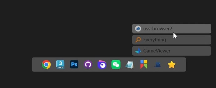 #美化 #任务栏 Clink 仿 MAC DOCK 快速启动栏，支持拖拽移动 DOCK、置顶、开启自启、快速添加图标、拖拽排序，支持添加组、文件夹、程序、文件、快捷键等，支持自定义外观样式：宽高、背景色、透明度、圆角、边框等，体积仅 500 KB 左右，单文件下载即用，免费无广告