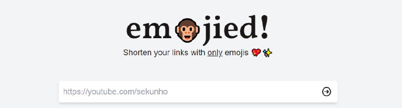 #短链接 #Web emojied 一个网址缩短服务，有意思的是它会将你的网址用 emoji 表情来代替