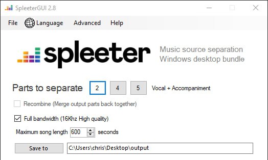#AI #音频 #开源 SpleeterGUI 一个音源分离工具，可将歌曲或音频文件分离成鼓、贝斯和人声等，这意味着可以把一首歌拆开然后重新混音，也可用来消除录音中的背景噪音，如鸟叫、路人、鸣笛等，使用需下载整个模型，大小为 1.2GB，免费使用