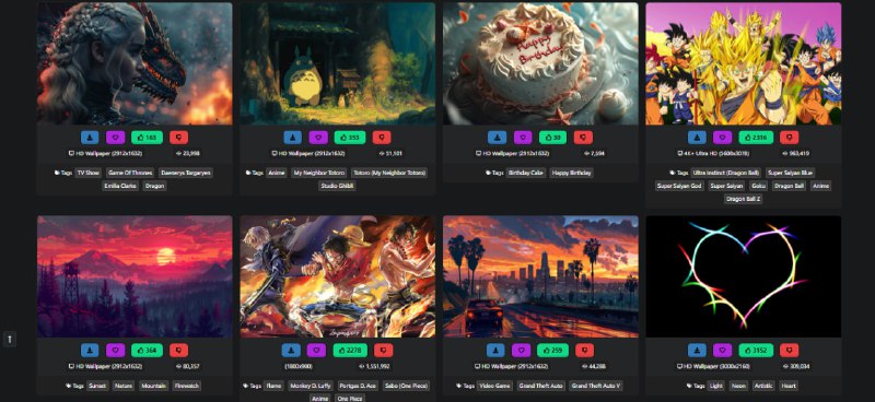 #壁纸 Wallpaper Abyss 壁纸下载站，主要是游戏和动漫类，质量其实还行，清晰度没问题，但有的画面不适合做壁纸，只是动漫和游戏的某个场景，可以翻翻看，点击图片就能下载，无需注册