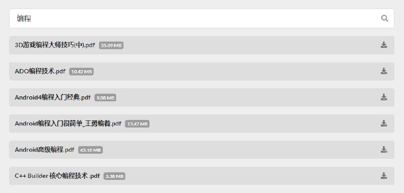 #电子书 ebooks 经典电子书分享，大约有 10 万本，涵盖历史、政治、经济、心理学、哲学、数学、计算机等方面，主要是 PDF 格式，作者提供了一个搜索页面，最终会跳转到 Google Drive 下载，书籍质量挺好的，免费下载，无需注册