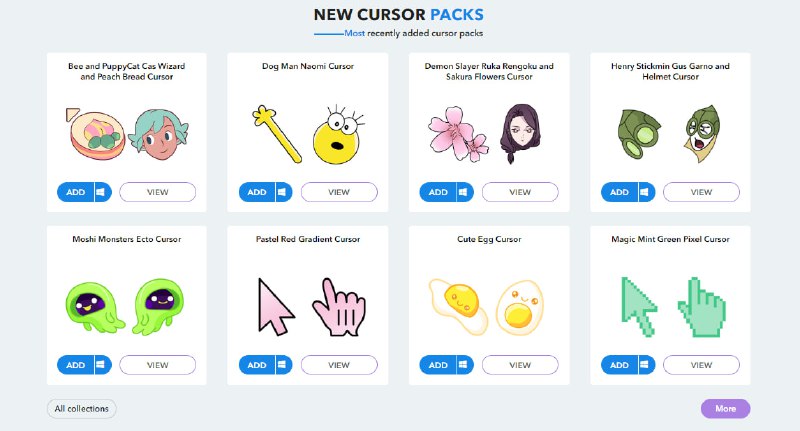 #鼠标 #美化 #win #Chrome Custom Cursor 一个鼠标指针皮肤网站，拥有超过 7330 个自定义光标包，包括卡通、动漫、科技、艺术等风格，由专业的设计师精心设计，充满了独特的创意和个性