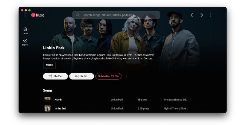 #YouTube #音乐 #开源 YouTube Music YouTube Music 桌面版客户端，内置广告拦截器和音频下载器，支持将音乐直接保存为 MP3、Opus 等格式，可一键启用多种插件，包括媒体键控制、Discord 状态同步、界面美化、歌词显示、自动暂停等，所有插件均可自由启用或禁用，免费开源，适用于 Windows、macOS 和 Linux 系统
