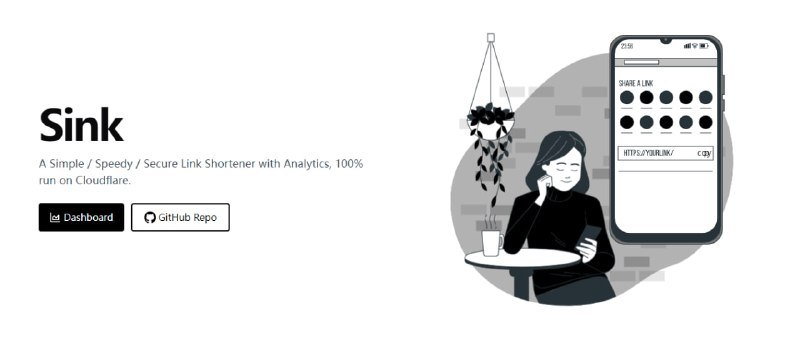 #短链接 #开源 Sink 一个链接缩短项目，完全基于 Cloudflare 运行，支持访问统计、有效日期、自定义 Slug 等，完全免费