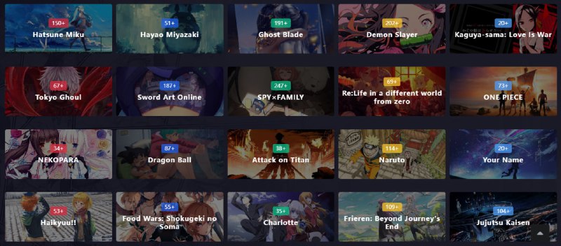 #壁纸 2DWallpapers 二次元壁纸分享站，主要面向动漫和游戏，包括鬼灭之刃、海贼王、进击的巨人、初音未来、宫崎骏、崩坏、黑神话悟空、明日方舟等，以作品集合的方式进行展示，可下载为 webp 格式，由一群热爱动漫文化的爱好者运营，完全免费，无需注册