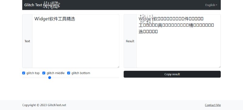 #文本 #符号 #趣站 #Web GlitchText 一个为文本添加故障效果的工具，效果展示如下：Ẃ̷̠̙̱̯͕͍̠͉̞̍̓̅͠ḯ̵̛̩̞͚̺̫͙͇̞̙̓͆̈́̃͝ḏ̶̏ ̧̘̖͎̱g̶ ̛̬̌̏̕e̷̺̦̥̫̱̞̺̎͋͑̈́t̶  ̡̛̺̠̀̅̕软̸̧́̍̀̍̌͆̓件̵̤̞͋̒̂̏̈́̚工̴̧̻̥͓̙̪̒͐̀́̀̕̚͠具̴̀̄͘̕͝ ̼̙̮͙̘精̶̥̝͔̬͍̭̉͛͛̔̈́͌̽̾选̷͉̬̲̫͒͒̉̀͘͘͠使用场景和需求我一时还真不清楚，知道的可以评论区说一下