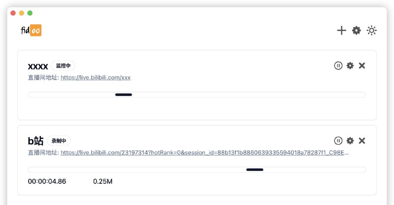 #直播 #录屏 #win #mac #开源 fideo 直播录制软件，支持监控直播，也可对直播进行录制，并保存为 MP4 视频，支持抖音、快手、B 站、YouTube、斗鱼、YY、虎牙等国内主流平台，免费开源