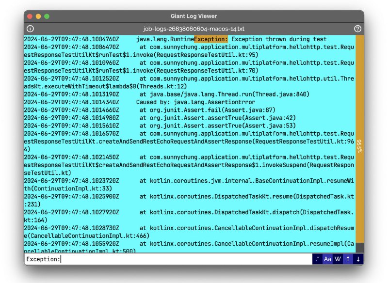 #大文件 #文本 #开源 Giant Log Viewer 超大文本查看器，将文本文件 (UTF-8 和 ASCII) 拖入应用窗口，即可快速查看，且内存占用极低，采用了高效的内存映射技术，实现了文件大小与加载速度无关的特性，适合处理大型日志、数据导出或调试输出等场景，免费开源，无需安装，适用于 macOS、Windows 和 Linux 平台