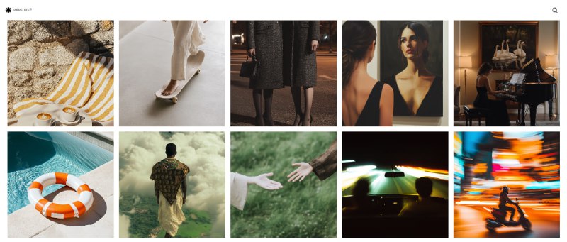 #AI #图片 #素材 Vave BG 一个 AI 图片库，内容均由作者通过 AI 工具生成，每张图片会显示生成的提示词和 AI 工具，可免费下载并用于商业和个人用途，无需注册，无任何限制